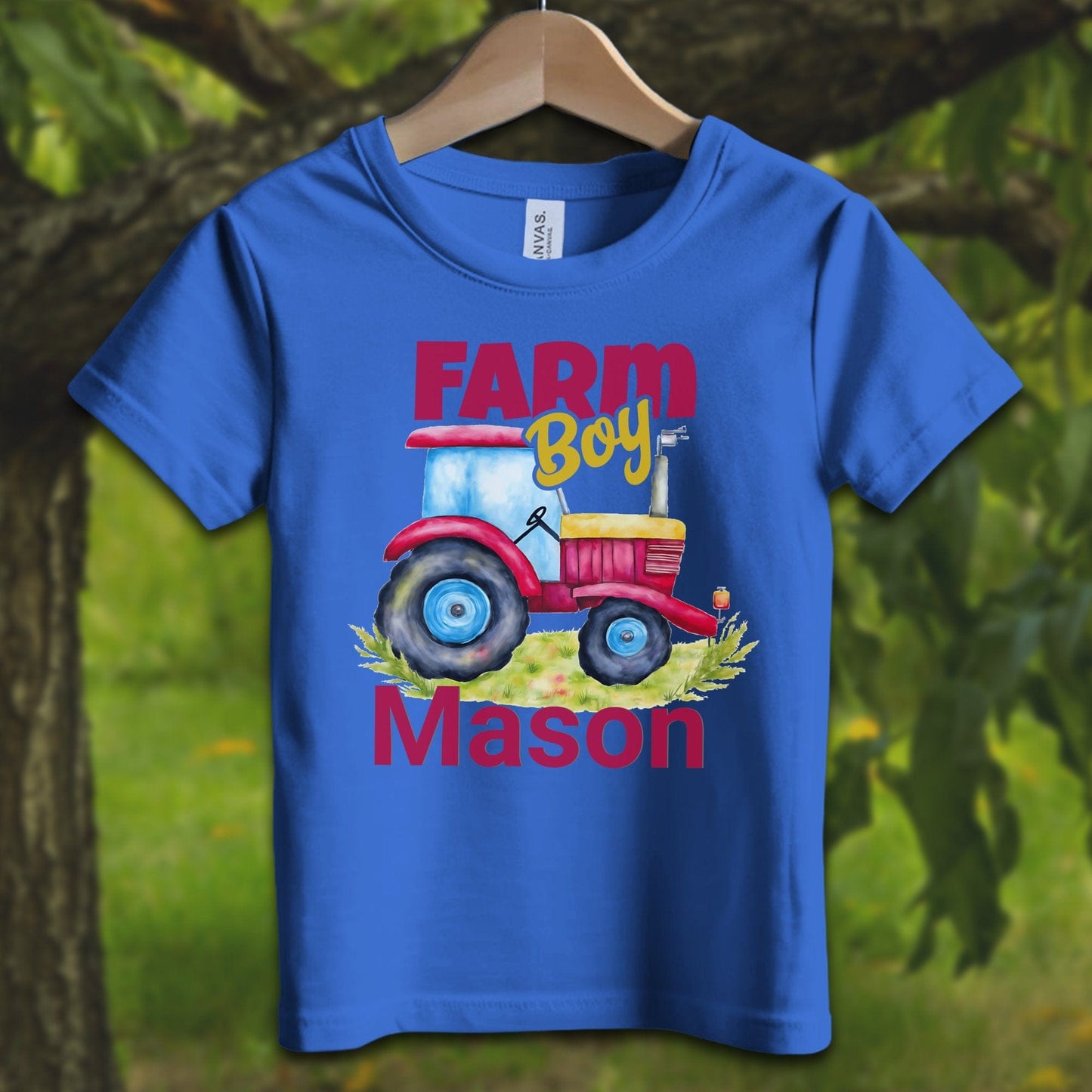 Youth Shirts T-Shirt Toddler / 2T / True Royal Personalized Farm Boy - Youth Shirt