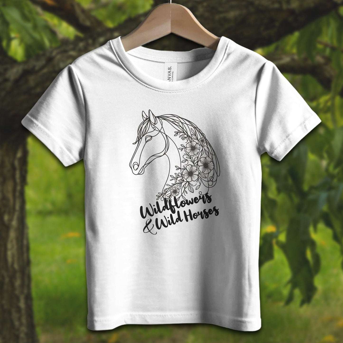 Youth Shirts T-Shirt Toddler / 2T / White Wildflowers And Wild Horses - Youth Shirt