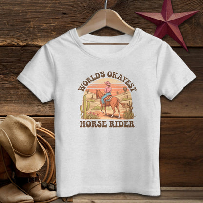 Youth Shirts T-Shirt Toddler / Athletic Heather / 2T World's Okayest Horse Rider Shirt