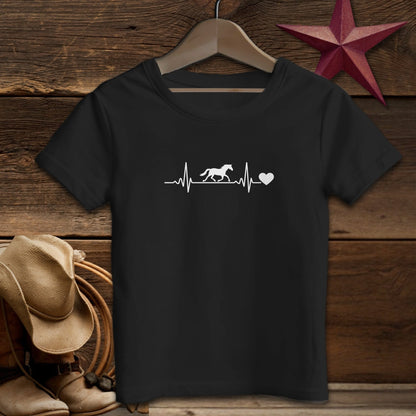 Youth Shirts T-Shirt Toddler / Black / 2T Horse Heartbeat Shirt