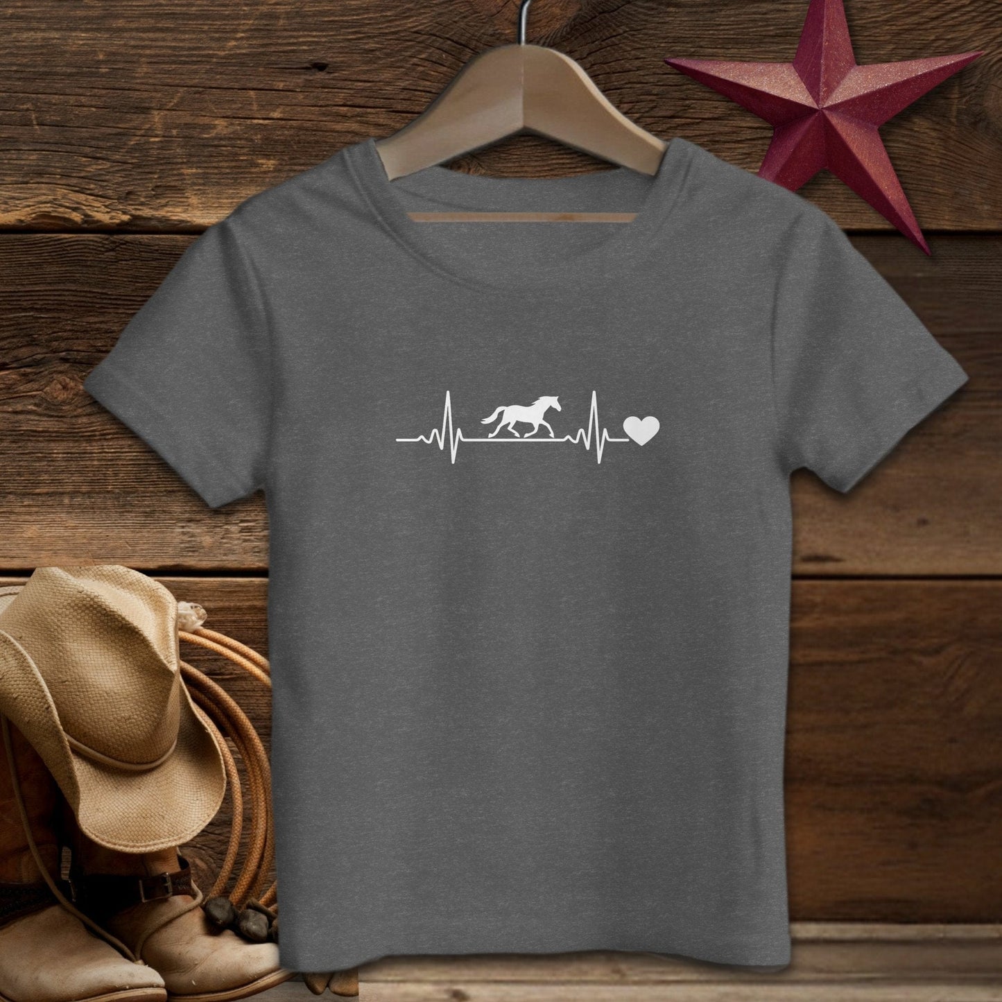 Youth Shirts T-Shirt Toddler / Dark Grey Heather / 2T Horse Heartbeat Shirt