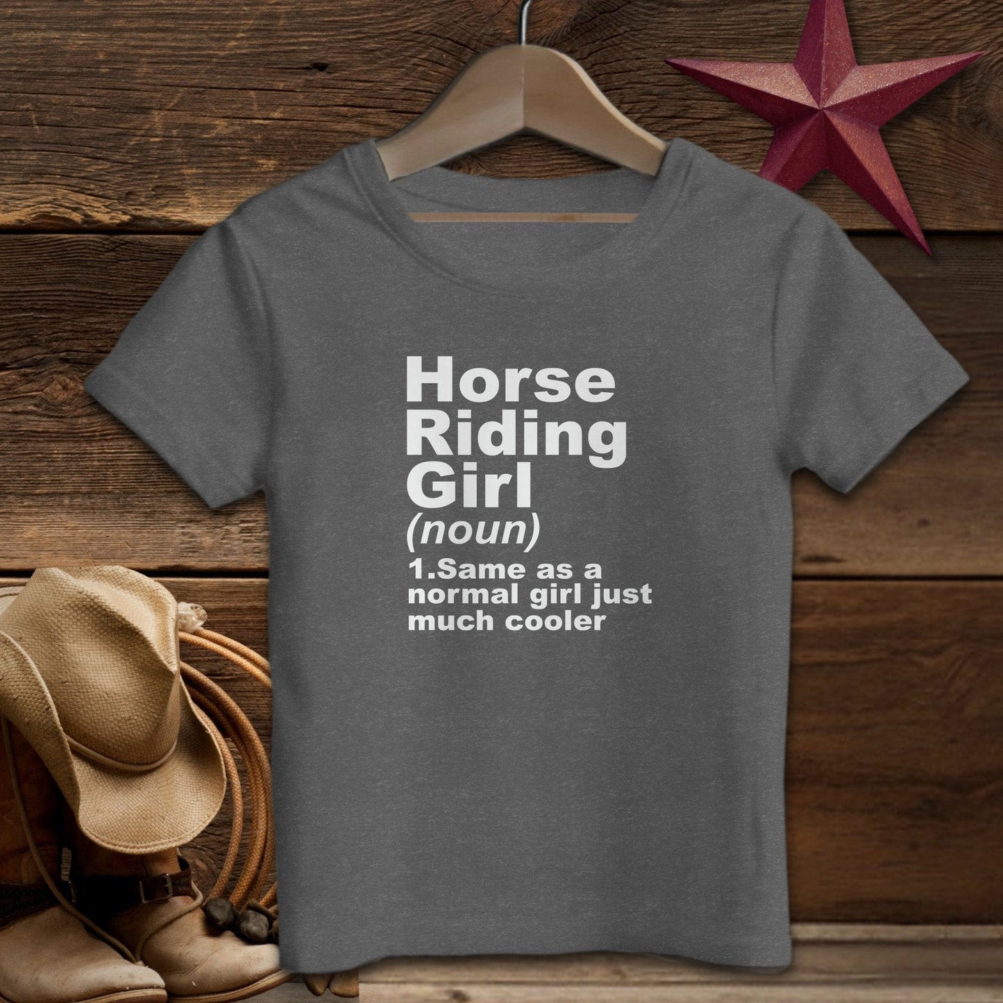 Youth Shirts T-Shirt Toddler / Dark Grey Heather / 2T Horse Riding Girl Definition Shirt