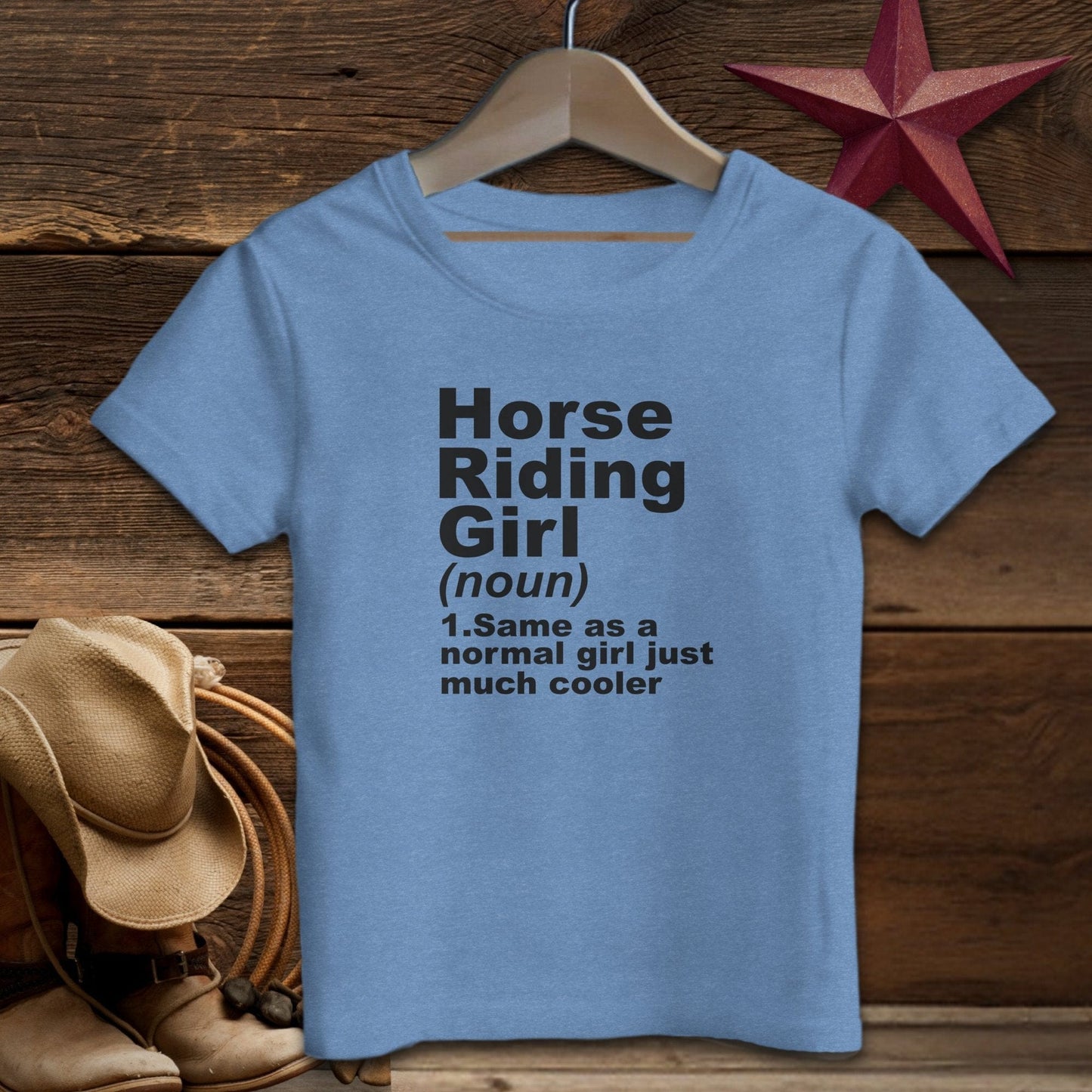 Youth Shirts T-Shirt Toddler / Heather Columbia Blue / 2T Horse Riding Girl Definition Shirt