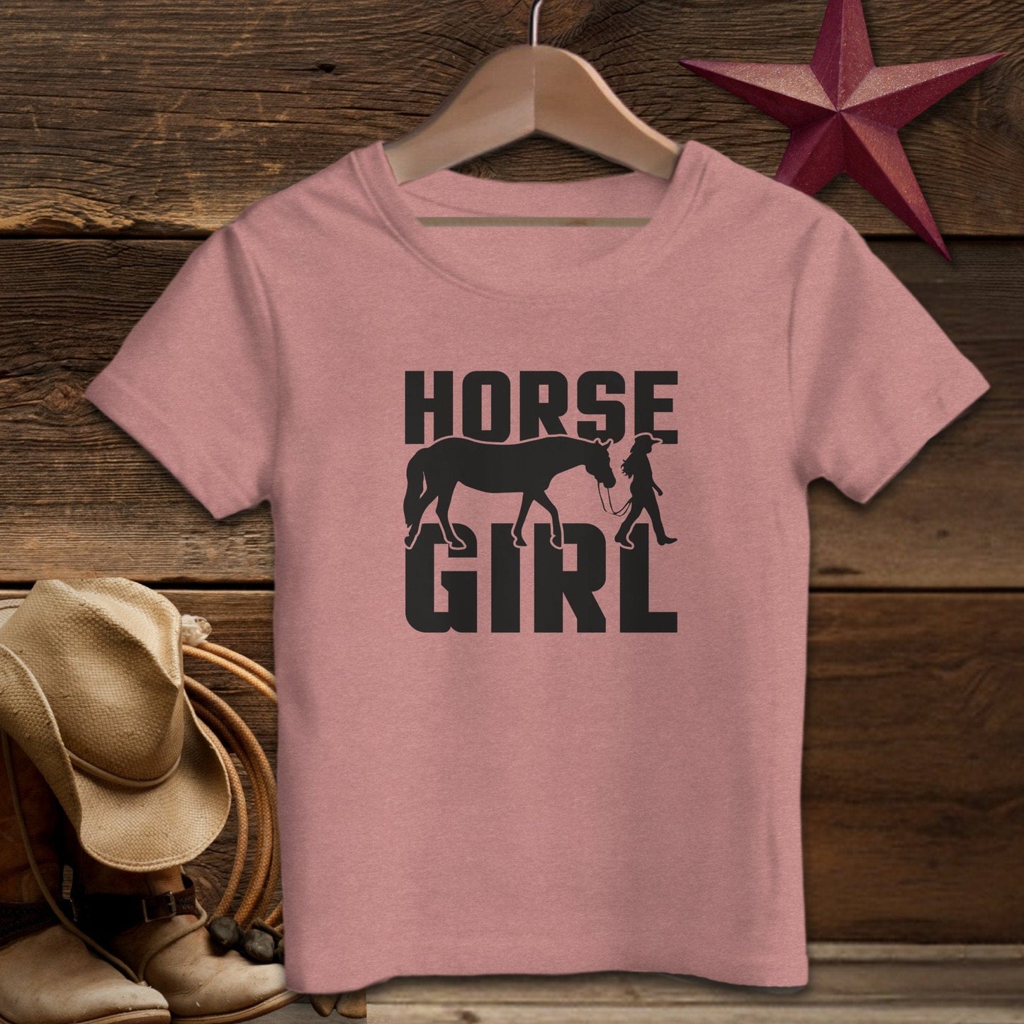 Youth Shirts T-Shirt Toddler / Heather Mauve / 2T Horse and Girl Shirt