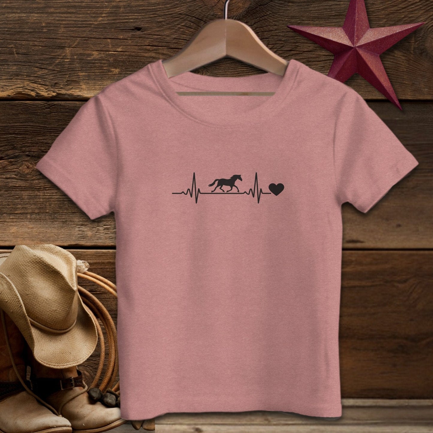 Youth Shirts T-Shirt Toddler / Heather Mauve / 2T Horse Heartbeat Shirt