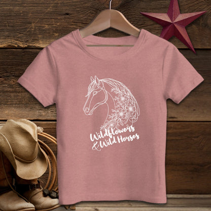 Youth Shirts T-Shirt Toddler / Heather Mauve / 2T Wildflowers And Wild Horses - Toddler Shirt