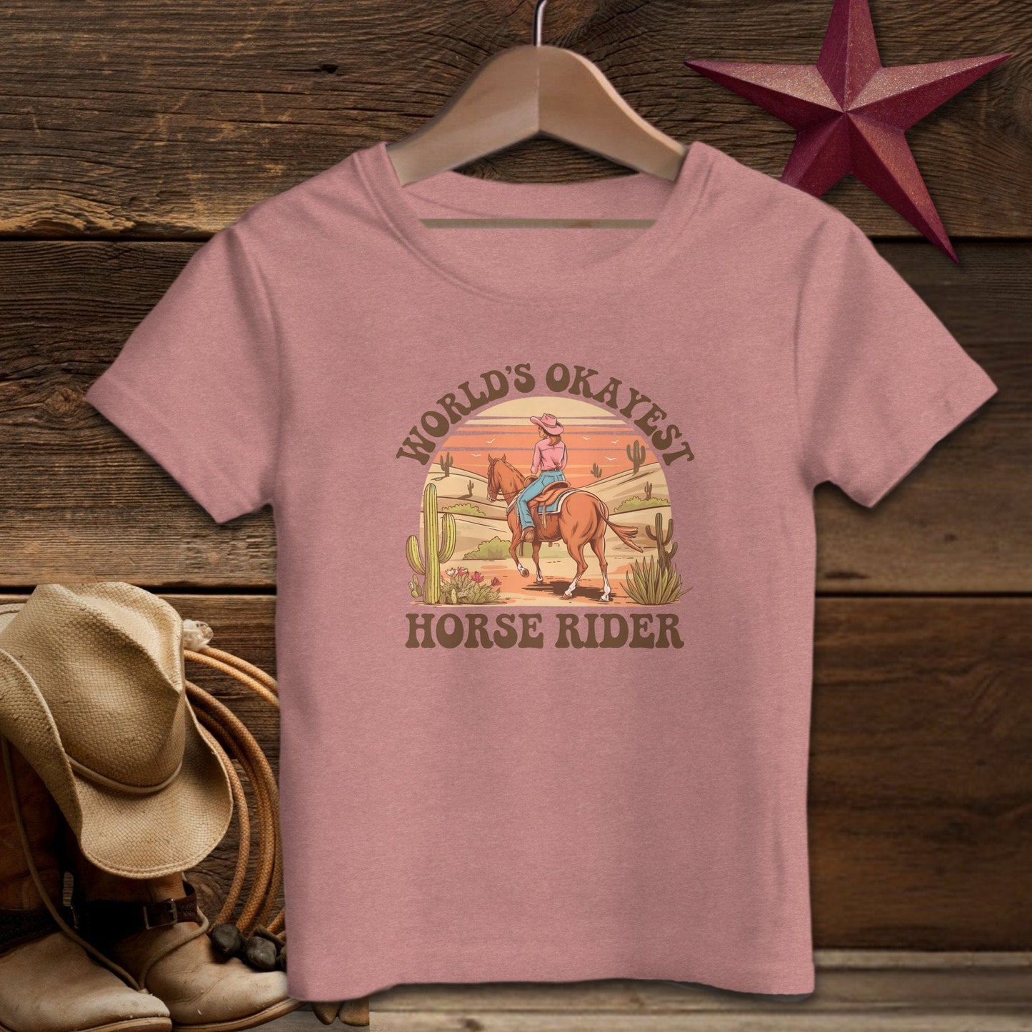 Youth Shirts T-Shirt Toddler / Heather Mauve / 2T World's Okayest Horse Rider Shirt