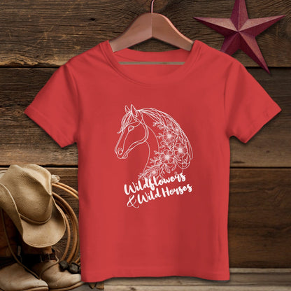 Youth Shirts T-Shirt Toddler / Heather Red / 2T Wildflowers And Wild Horses - Toddler Shirt