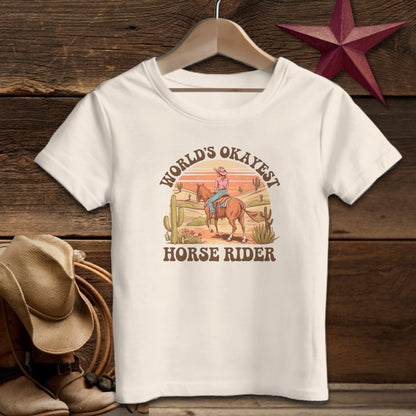 Youth Shirts T-Shirt Toddler / Natural / 2T World's Okayest Horse Rider Shirt