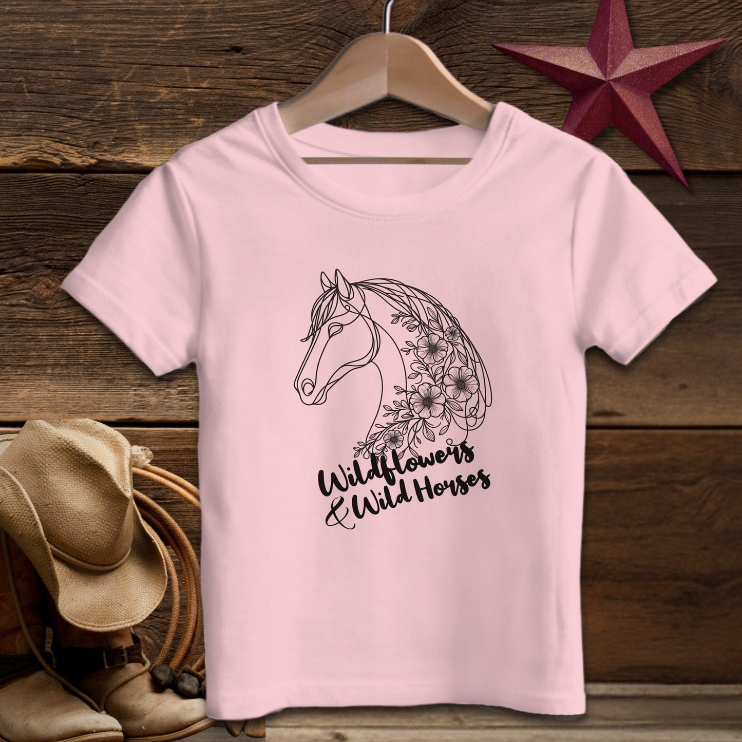 Youth Shirts T-Shirt Toddler / Pink / 2T Wildflowers And Wild Horses - Toddler Shirt