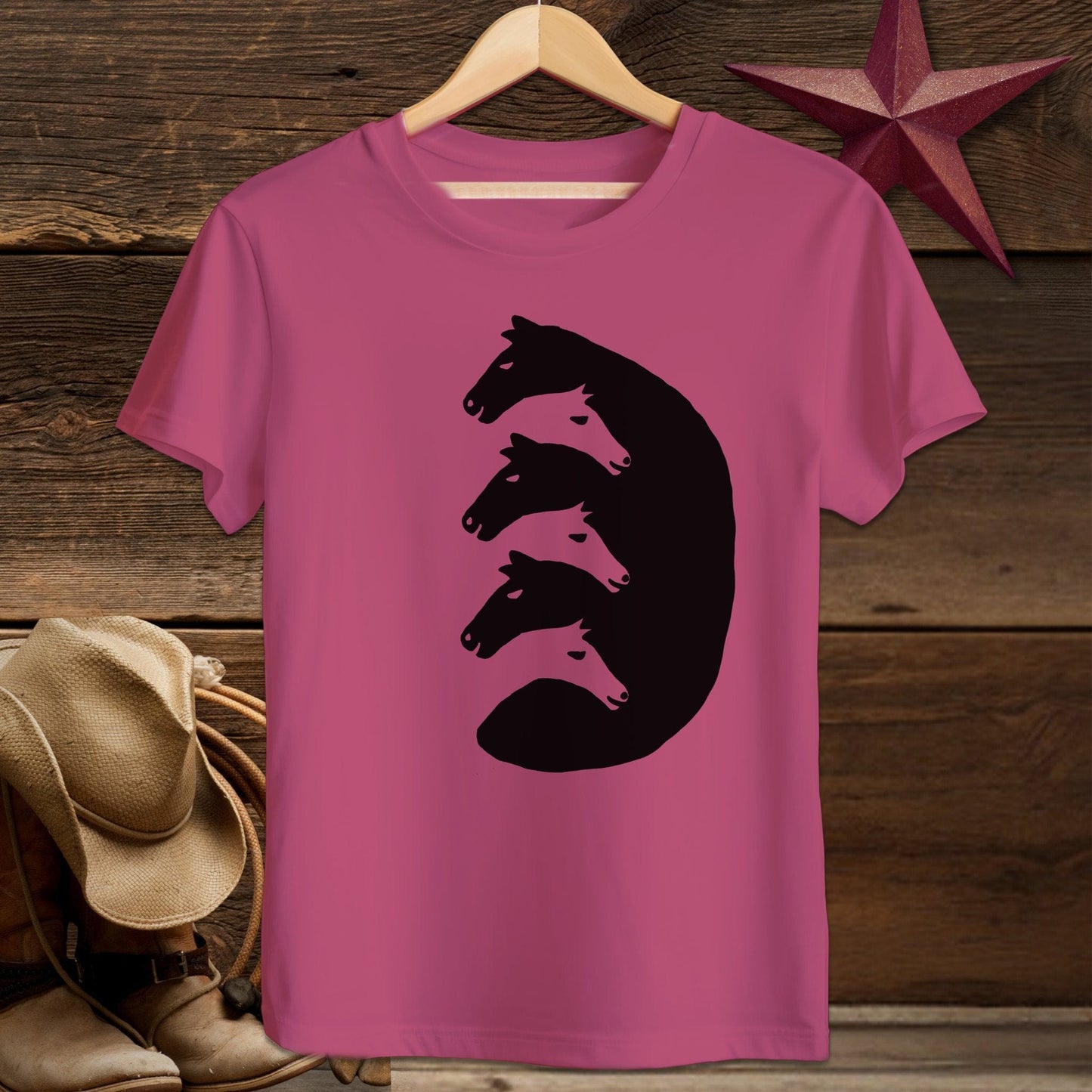 Youth Shirts T-Shirt Youth / Berry / S Interlocking Horse Heads - Youth Shirt