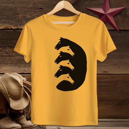 Youth Shirts T-Shirt Youth / Gold / S Interlocking Horse Heads - Youth Shirt