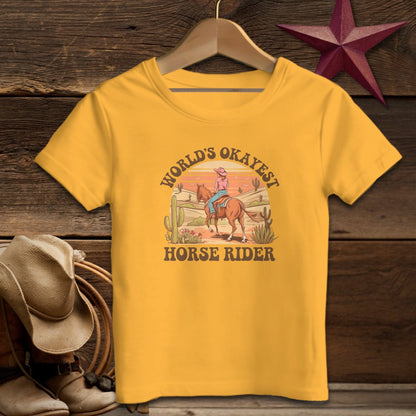 Youth Shirts T-Shirt Youth / Gold / S World's Okayest Horse Rider Shirt