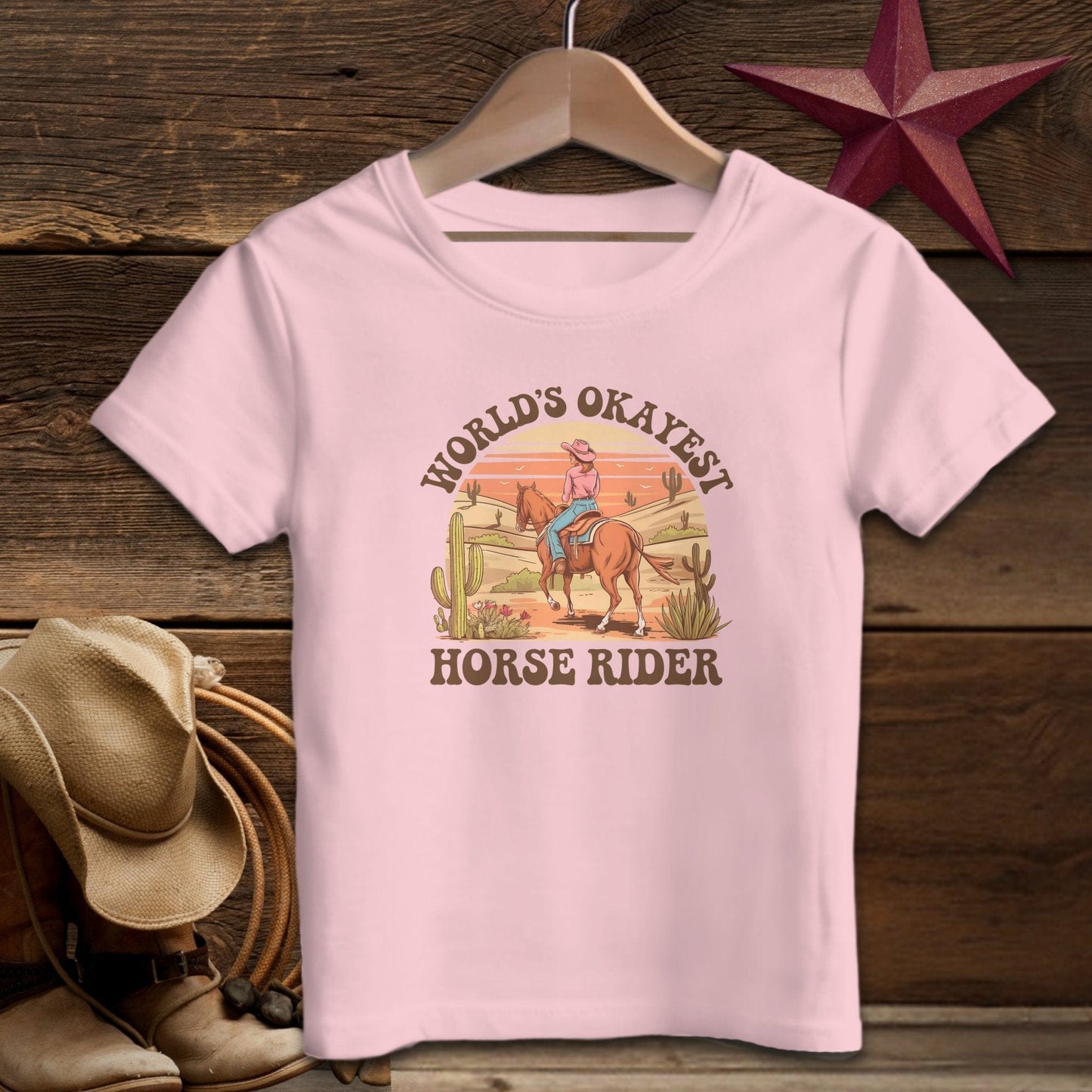 Youth Shirts T-Shirt Youth / Pink / S World's Okayest Horse Rider Shirt