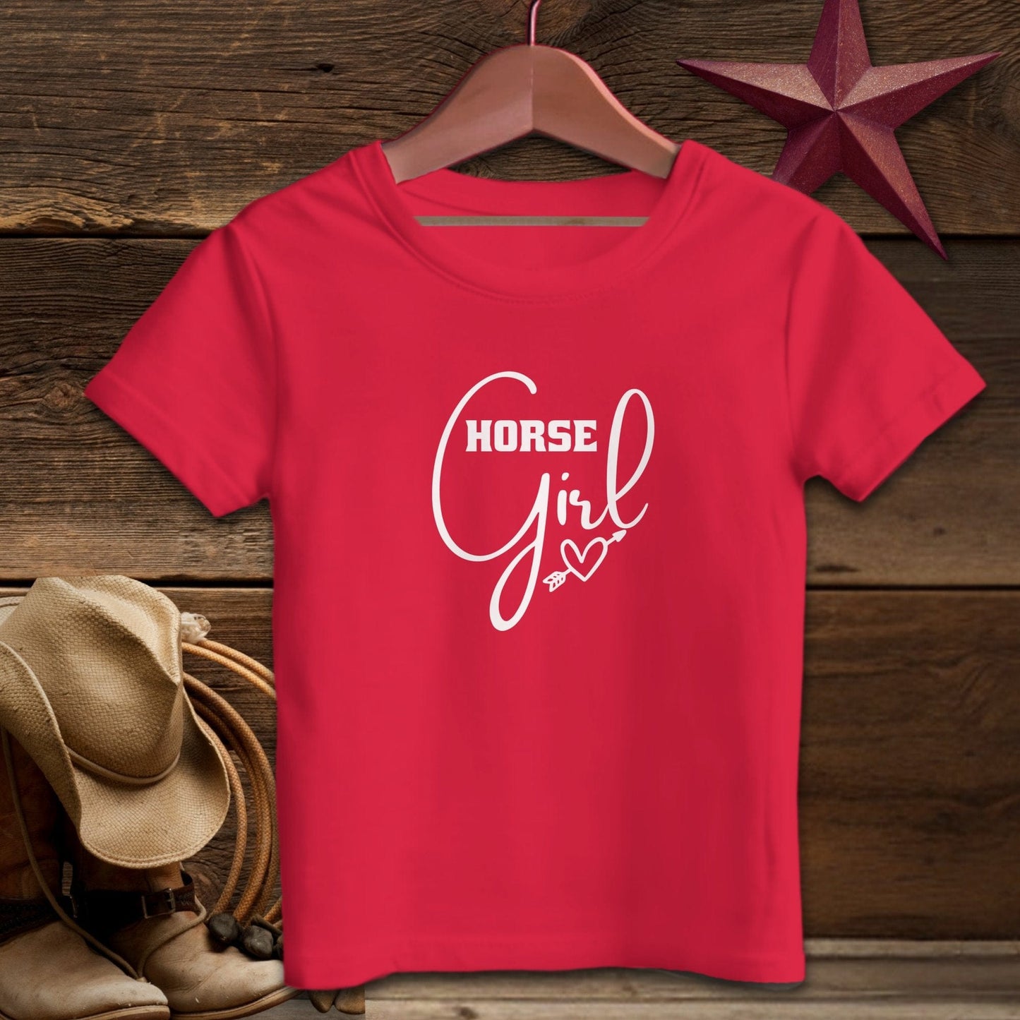 Youth Shirts T-Shirt Youth / Red / S Horse Girl with Arrow Heart Shirt