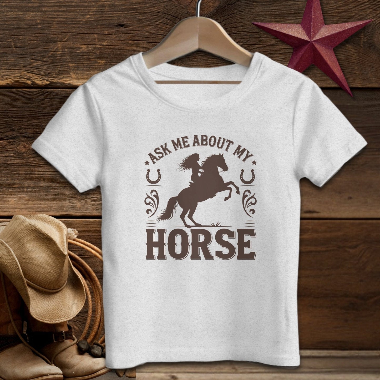 Youth Shirts T-Shirt Youth / S / Athletic Heather Ask Me About My Horse Shirt