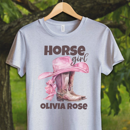 Youth Shirts T-Shirt Youth / S / Athletic Heather Personalized Horse Girl - Youth Shirt