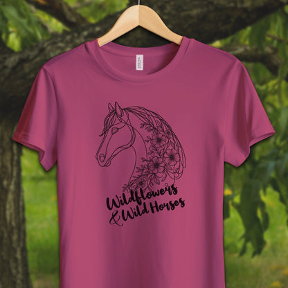 Youth Shirts T-Shirt Youth / S / Berry Wildflowers And Wild Horses - Youth Shirt