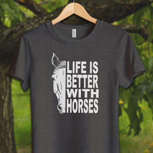 Youth Shirts T-Shirt Youth / S / Black Heather Life Is Better With Horses - Youth Shirt