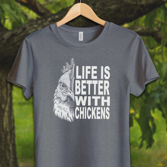 Youth Shirts T-Shirt Youth / S / Deep Heather Life Is Better With Chickens - Youth Shirt