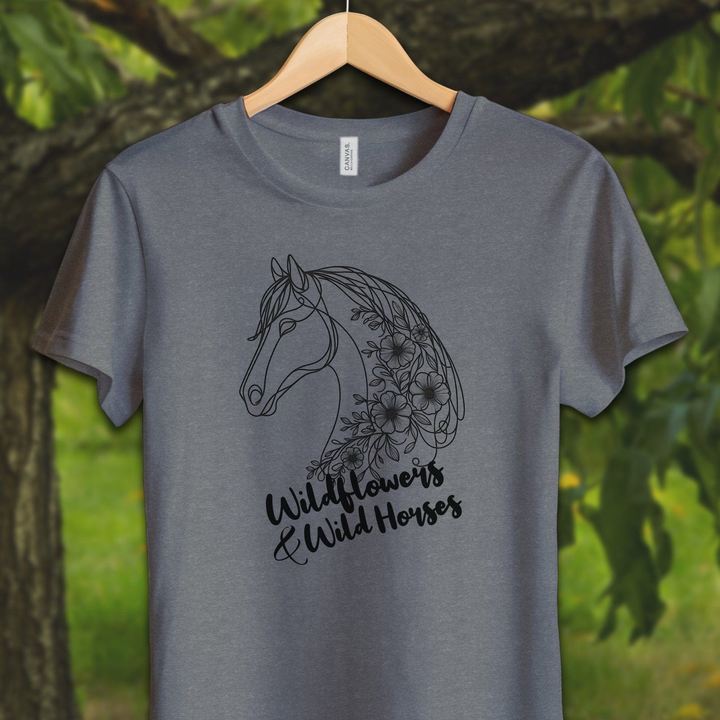 Youth Shirts T-Shirt Youth / S / Deep Heather Wildflowers And Wild Horses - Youth Shirt