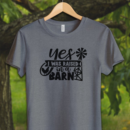 Youth Shirts T-Shirt Youth / S / Deep Heather Yes I Was Raised In A Barn - Youth Shirt