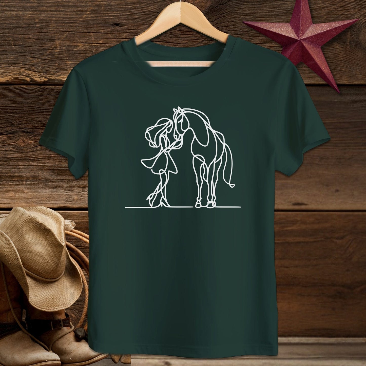 Youth Shirts T-Shirt Youth / S / Forest Lady and Horse Art Youth Shirt