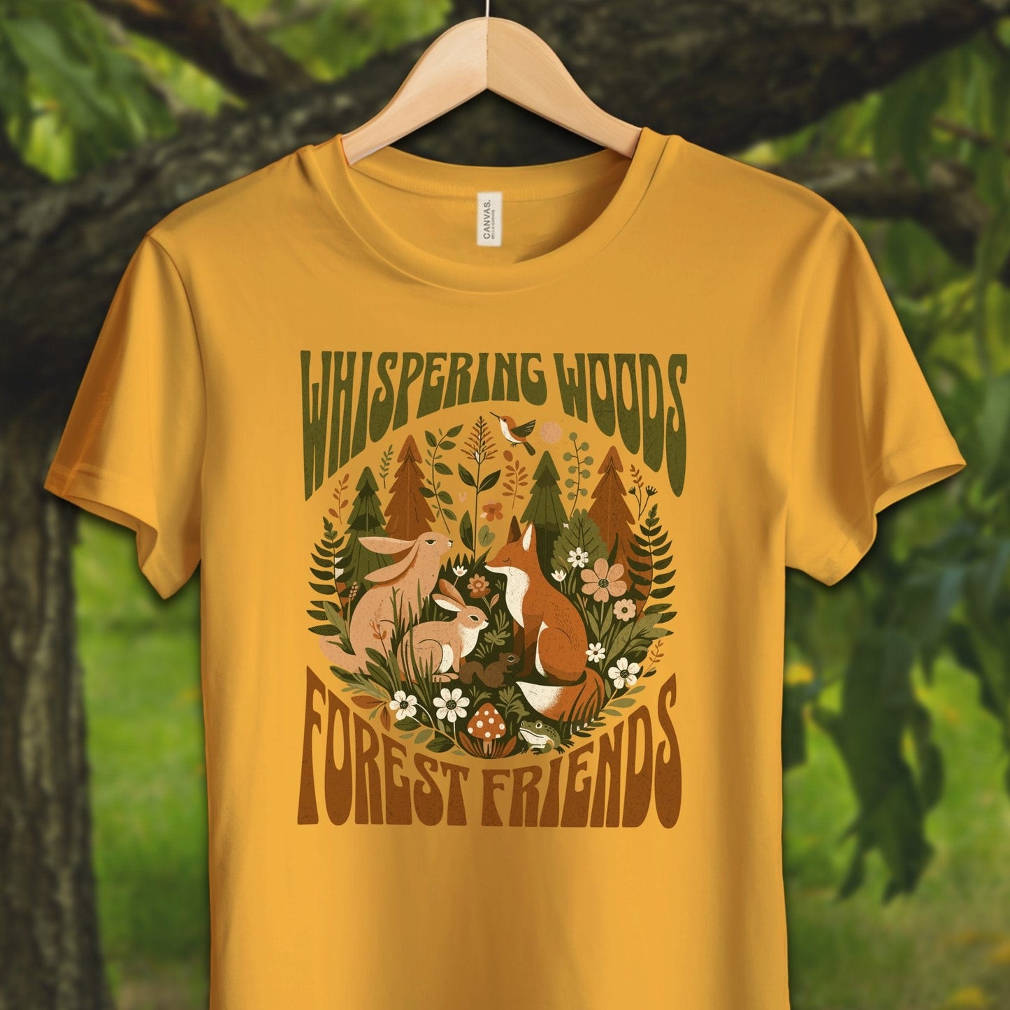 Youth Shirts T-Shirt Youth / S / Gold Whispering Woods Forest Friends - Youth Shirt