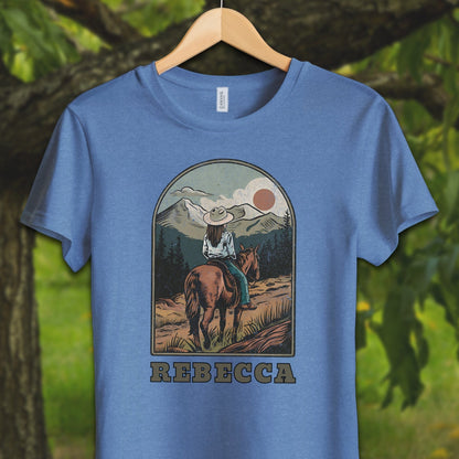 Youth Shirts T-Shirt Youth / S / Heather Columbia Blue Personalized Horseback Adventure - Youth Shirt