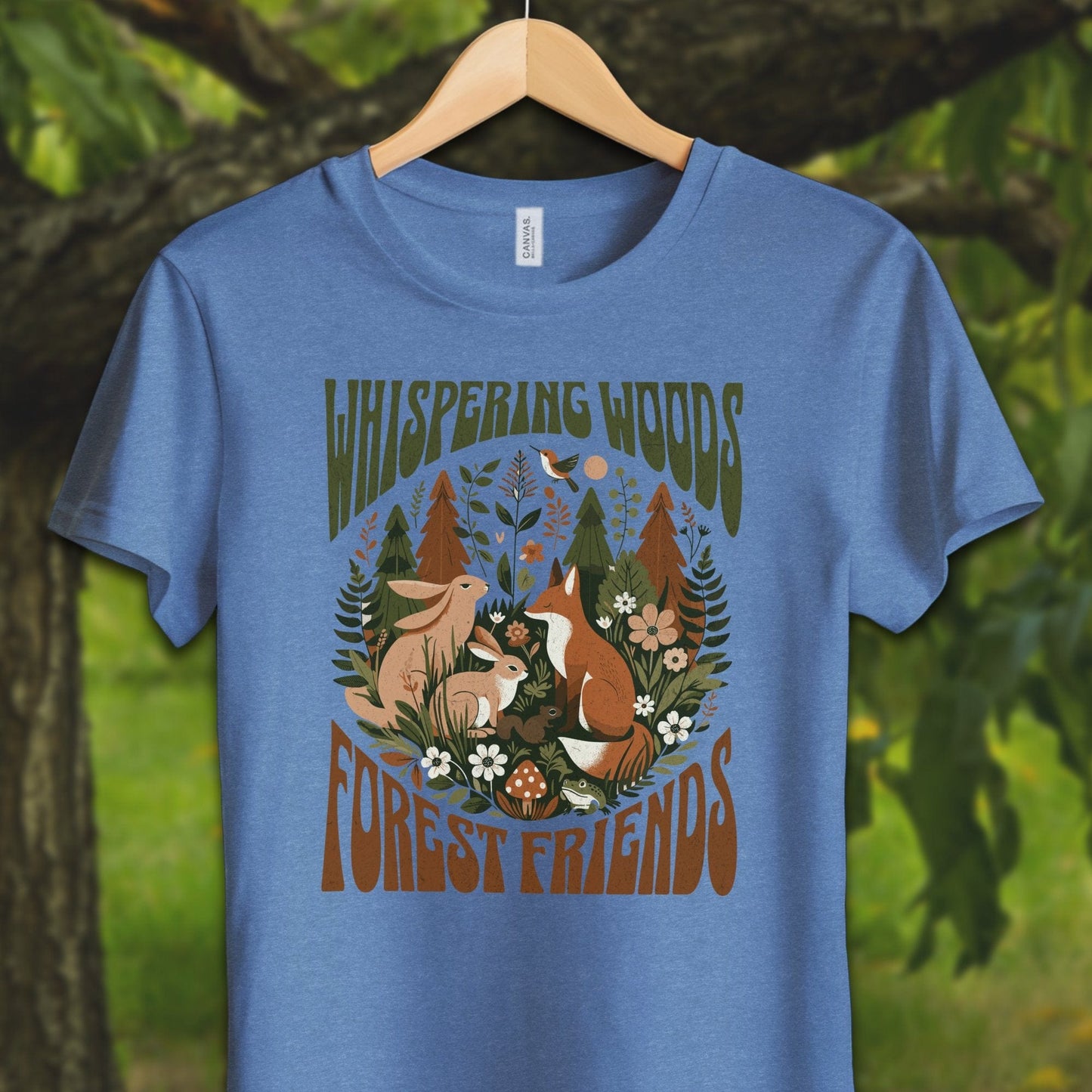 Youth Shirts T-Shirt Youth / S / Heather Columbia Blue Whispering Woods Forest Friends - Youth Shirt