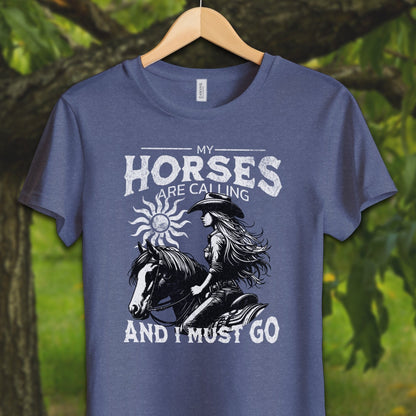 Youth Shirts T-Shirt Youth / S / Heather Navy My Horses are Calling - Youth Shirt