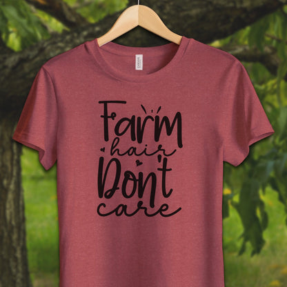 Youth Shirts T-Shirt Youth / S / Heather Red Farm Hair Don't Care - Youth Shirt