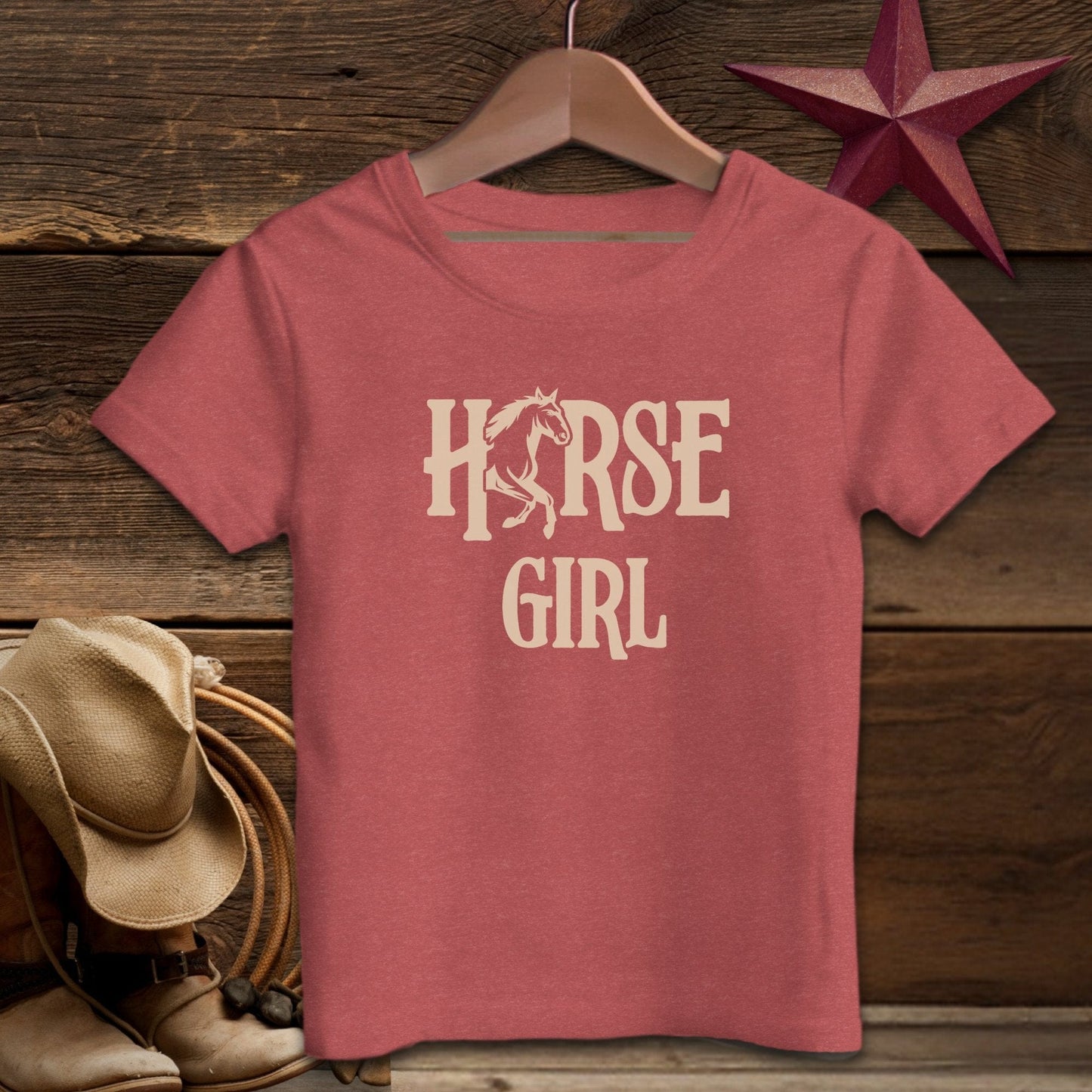 Youth Shirts T-Shirt Youth / S / Heather Red Horse Girl - Youth Shirt