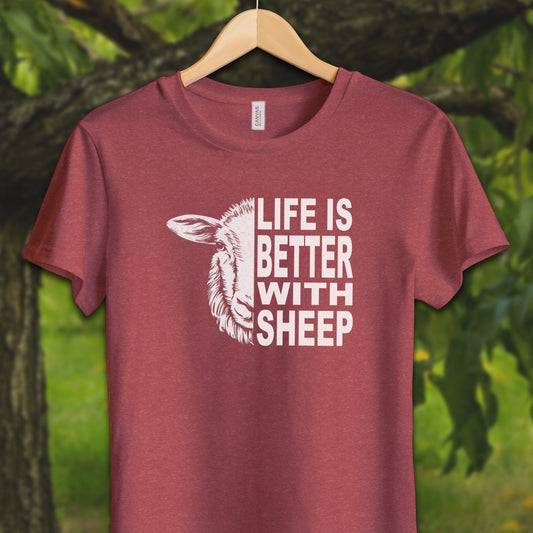 Youth Shirts T-Shirt Youth / S / Heather Red Life Is Better With Sheep - Youth Shirt