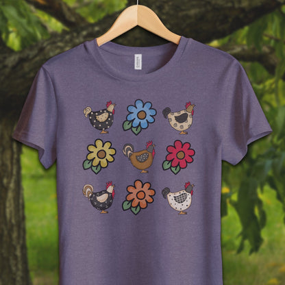 Youth Shirts T-Shirt Youth / S / Heather Team Purple Chickens and Flowers - Youth Shirt