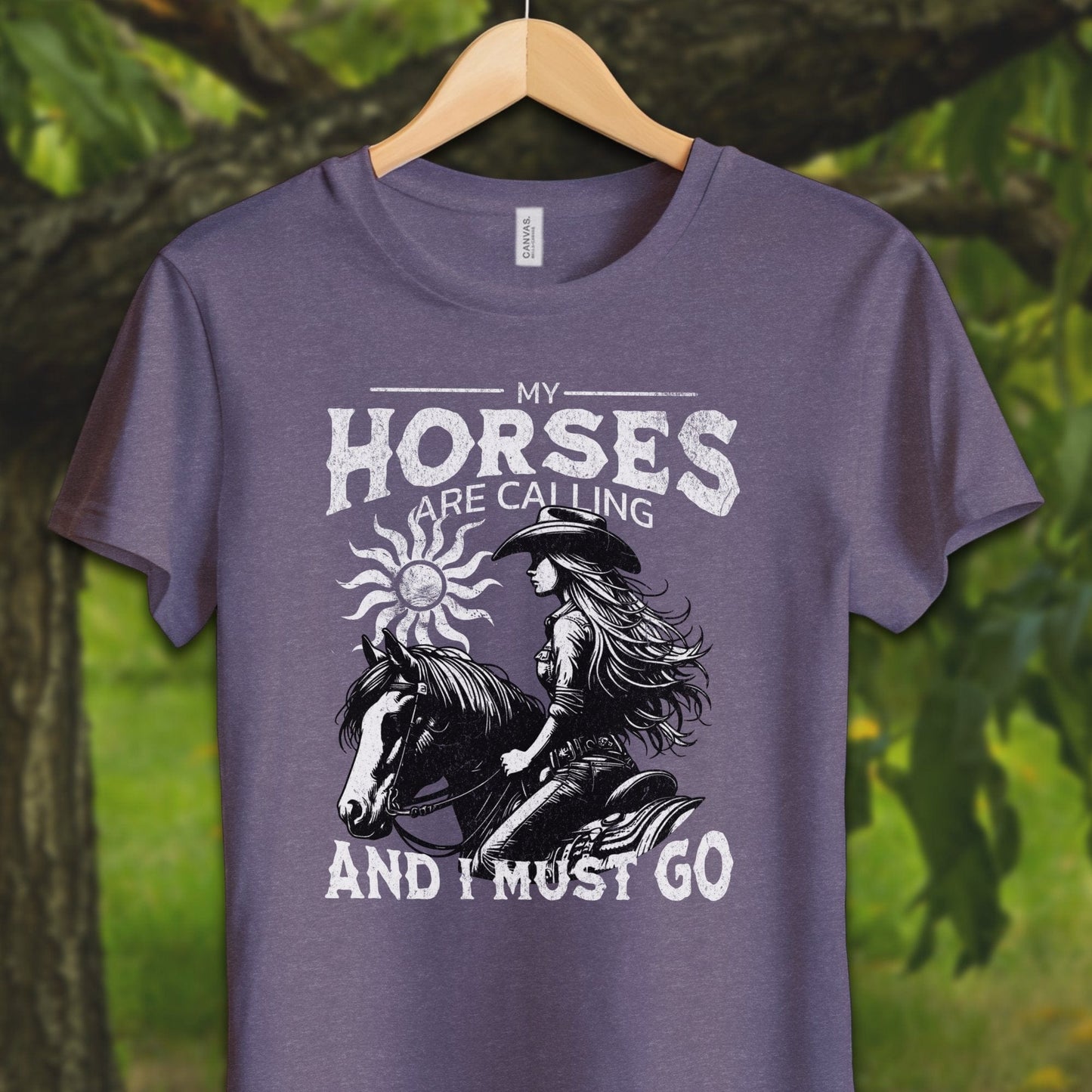 Youth Shirts T-Shirt Youth / S / Heather Team Purple My Horses are Calling - Youth Shirt