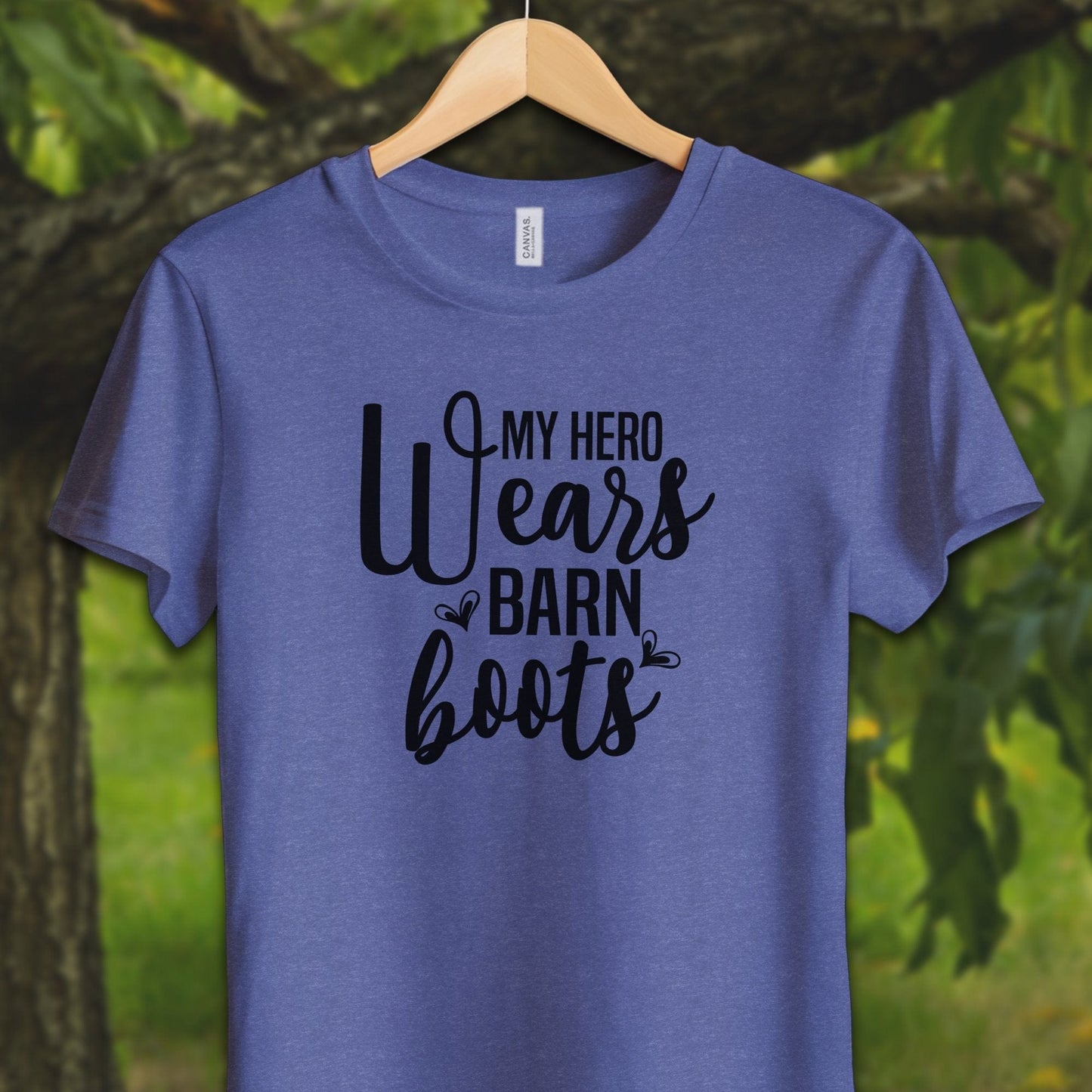 Youth Shirts T-Shirt Youth / S / Heather True Royal My Hero Wears Barn Boots - Youth Shirt