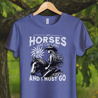 Youth Shirts T-Shirt Youth / S / Heather True Royal My Horses are Calling - Youth Shirt