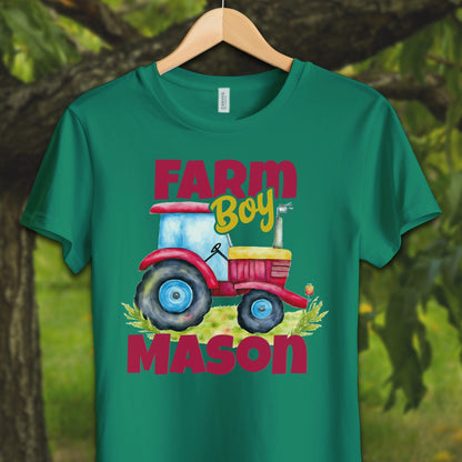 Youth Shirts T-Shirt Youth / S / Kelly Personalized Farm Boy - Youth Shirt