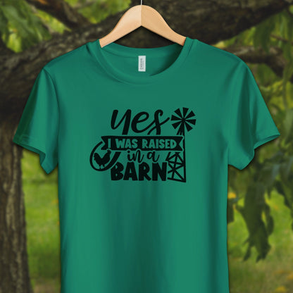 Youth Shirts T-Shirt Youth / S / Kelly Yes I Was Raised In A Barn - Youth Shirt