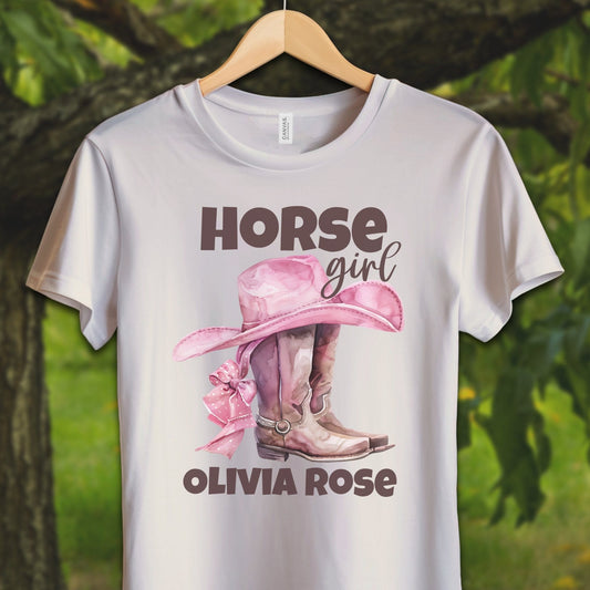 Youth Shirts T-Shirt Youth / S / Natural Personalized Horse Girl - Youth Shirt