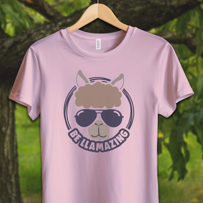 Youth Shirts T-Shirt Youth / S / Pink Be Llamazing Cool Alpaca Illustration - Youth Shirt