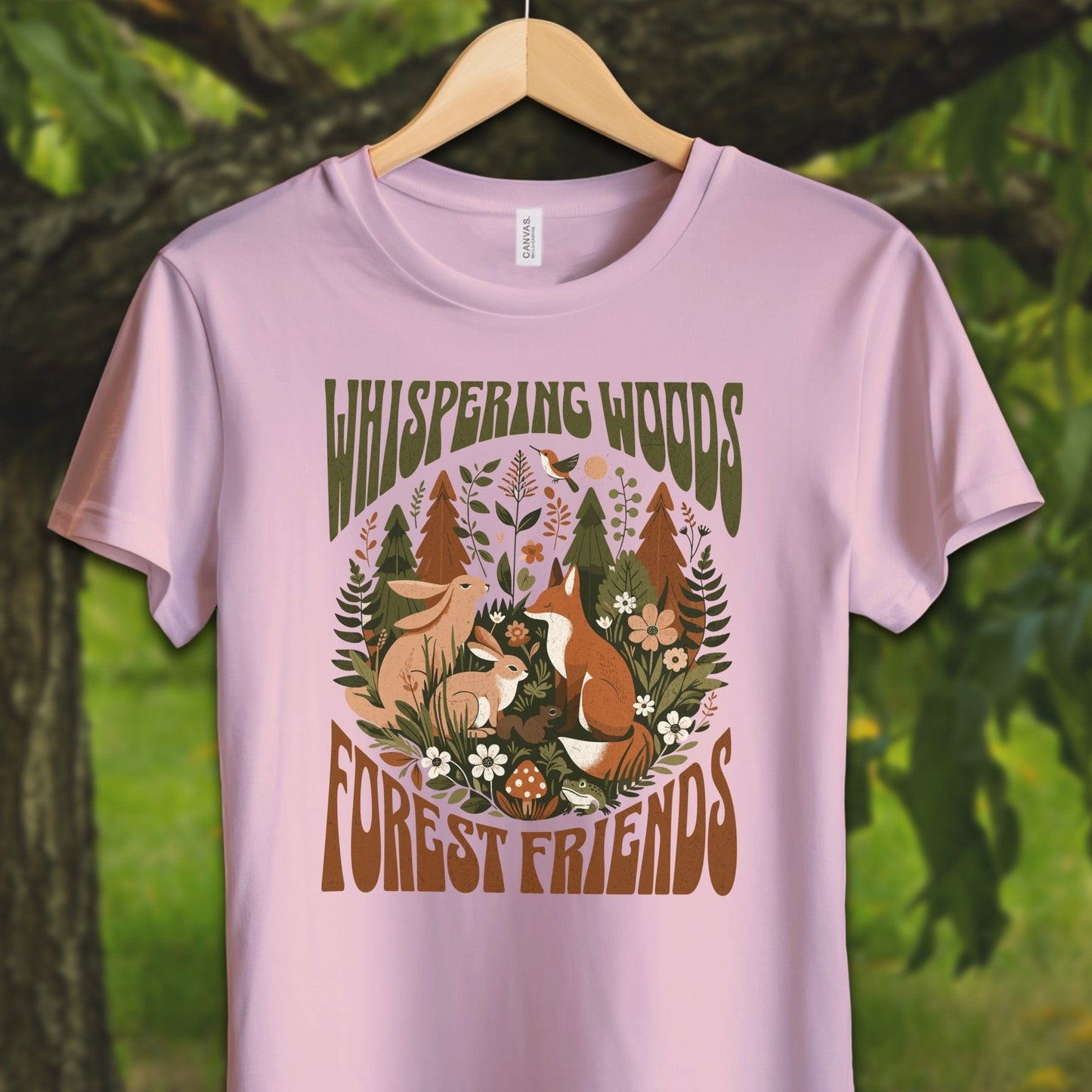 Youth Shirts T-Shirt Youth / S / Pink Whispering Woods Forest Friends - Youth Shirt