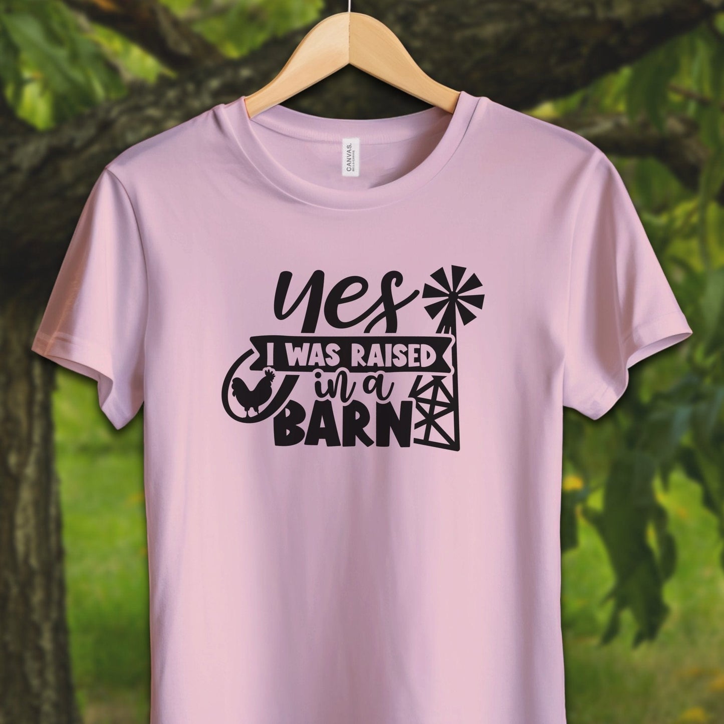 Youth Shirts T-Shirt Youth / S / Pink Yes I Was Raised In A Barn - Youth Shirt