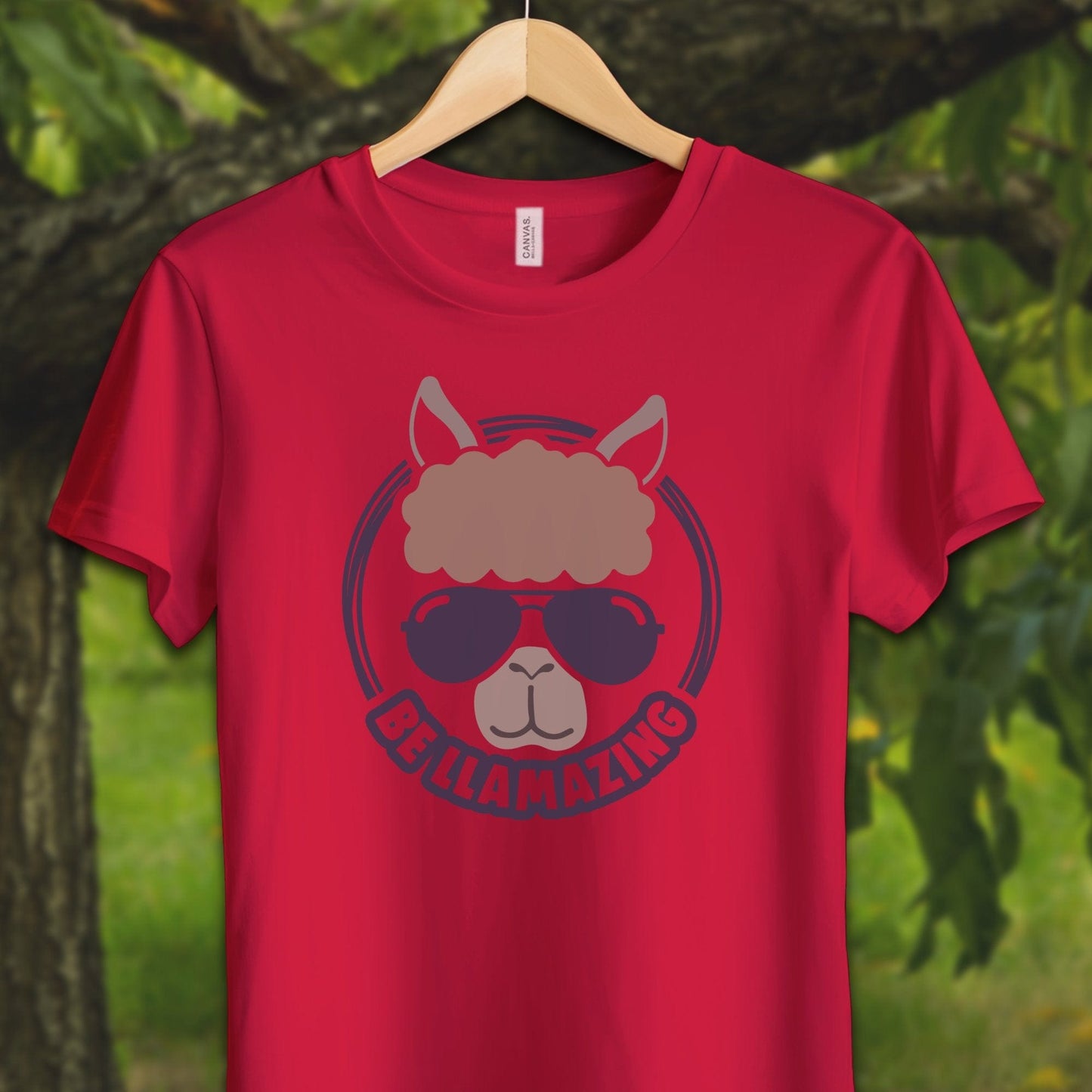 Youth Shirts T-Shirt Youth / S / Red Be Llamazing Cool Alpaca Illustration - Youth Shirt