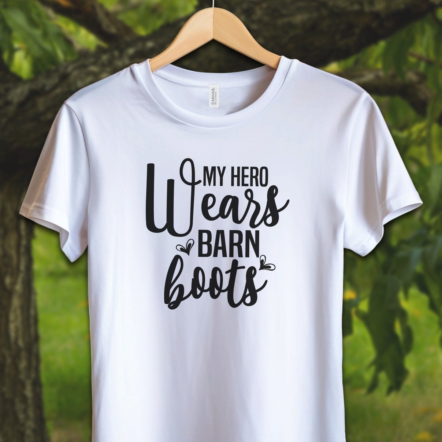 Youth Shirts T-Shirt Youth / S / White My Hero Wears Barn Boots - Youth Shirt