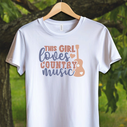 Youth Shirts T-Shirt Youth / S / White This Girl Loves Country Music - Youth Shirt