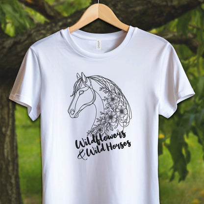 Youth Shirts T-Shirt Youth / S / White Wildflowers And Wild Horses - Youth Shirt