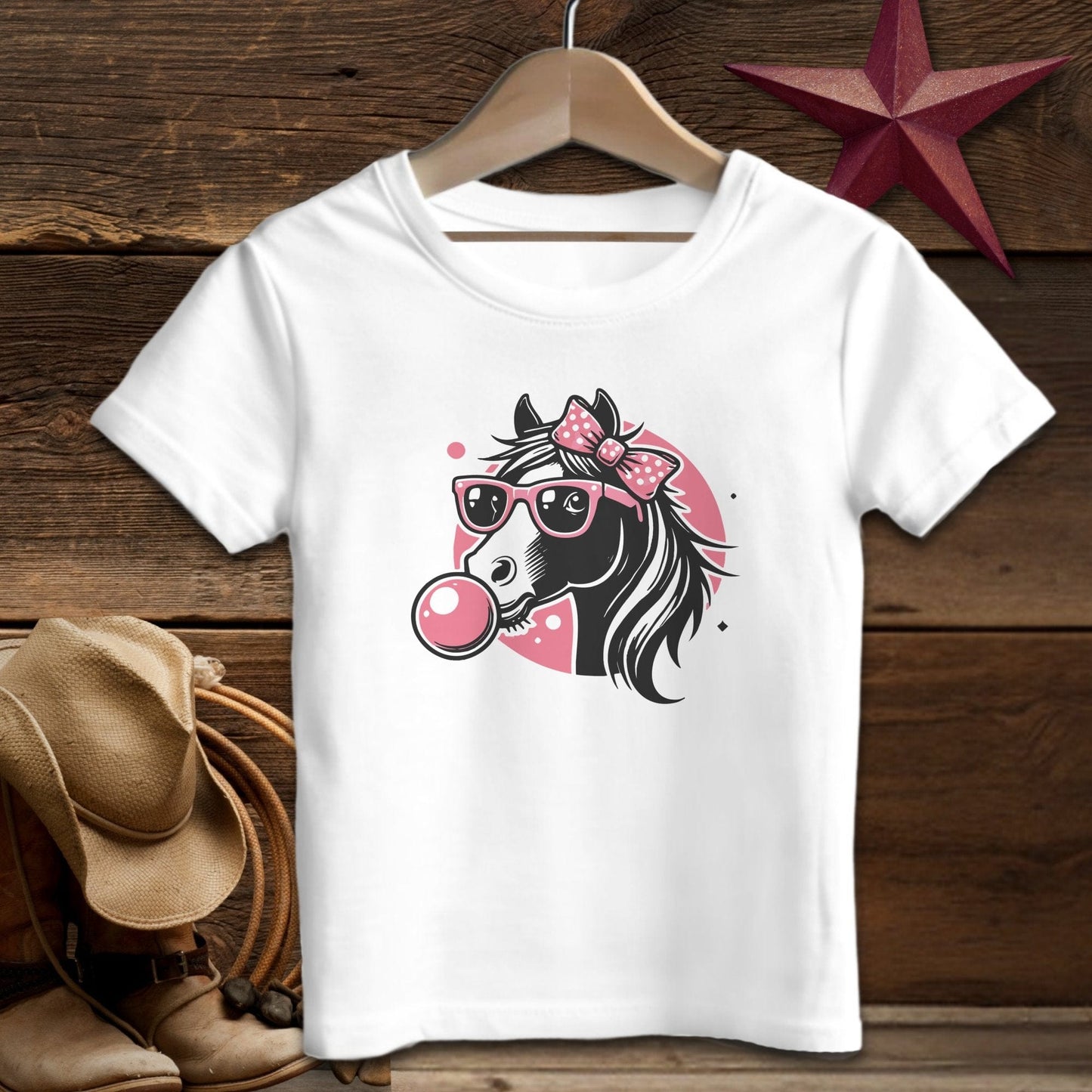 Youth Shirts T-Shirt Youth / White / S Bubble Gum Horse Shirt