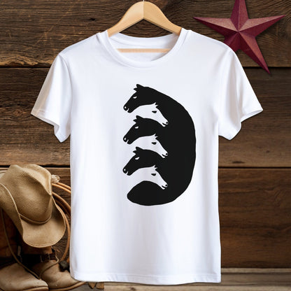 Youth Shirts T-Shirt Youth / White / S Interlocking Horse Heads - Youth Shirt